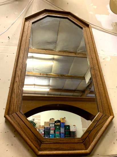 Framed Oak Oblong mirror 47" x 24"
