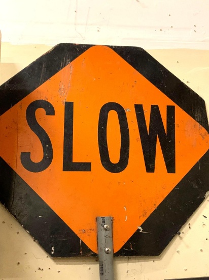 Large Slow Sign on Stick