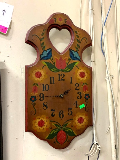 Wooden Heart Shape Clock