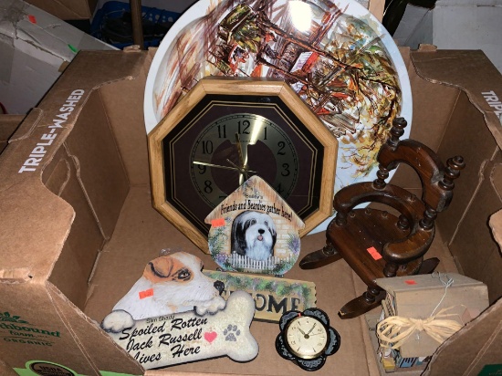 Lot of Home Deco- Clocks, Doll Rocker and more