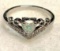 Heart Cut White Fire Opal Ring Size 10