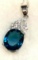 Rich Blue Aquamarine Pendant and Chain