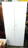 White Shop Cabinet with Key 6ft tall