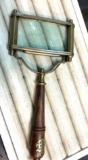 Vintage Wood and Brass Magnifying Glass ( with Navy? Insignia)