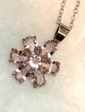 Pink Sapphire Pendant and Chain