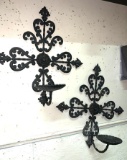 pair of Heavy wrought Iron wall Scones