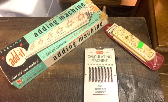 3 Vintage Adding and Calculating Machines
