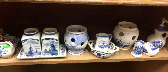 Lot of Delft and other Blue and White Items