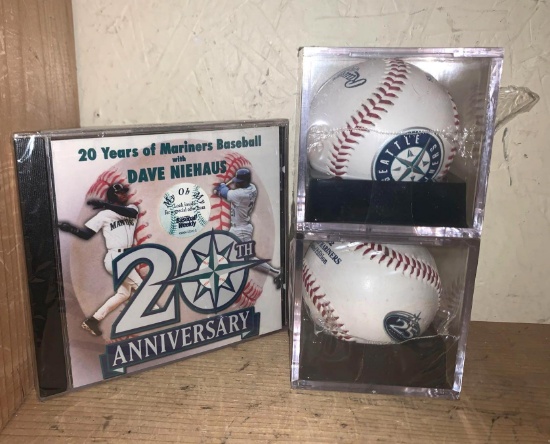 2 Sealed Mariners Baseballs 25th Anniversary and 20th Anniversary CD (Sealed)