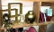 Knick Knack Lot- Vase from Occupied Japan, Brass Urn, shelf etc
