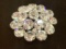 Unsigned Weiss Round Crystal Rhinestone Flower Brooch