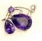 Waterdrop Cut Butterfly Amethyst Pendant