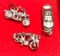 2 Sterling Silver Motorcycle Charms and 1 Sterling Silver Car Charm