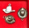 3 Sterling Silver Hat Charms