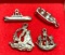 4 Sterling Silver Boat Charms