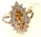 Morganite and White Topaz Ring Size 10