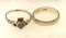 Sterling Silver Amethyst Ring Size 8 and Sterling Silver Ban Size 9
