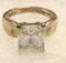 Sterling Silver Large CZ Ring Size 7