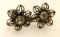 Vintage Sterling Silver Screw back Flower earrings