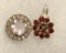 2 Sterling Silver Gemstone Pendants