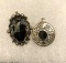 2 Sterling Silver Onyx Pendants