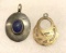 2 Sterling Silver Pendants - 1 is Blue Sapphire