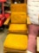Vintage Martha Washington Recliner- Original fabric- rock Maple- Matching Foot Stool