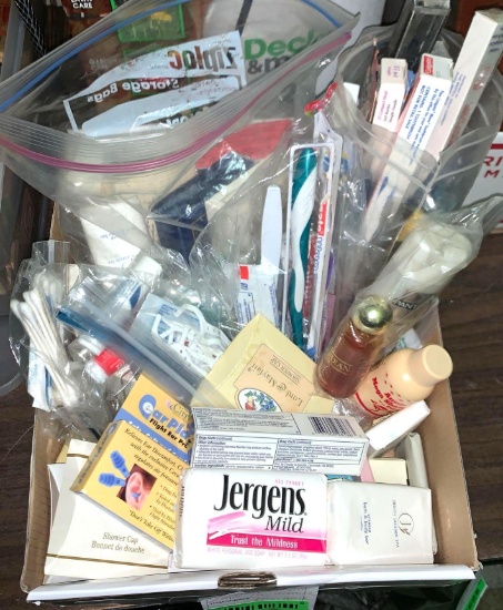 Lot of Travel Size Soap, Tooth Brush, Tooth Paste etc