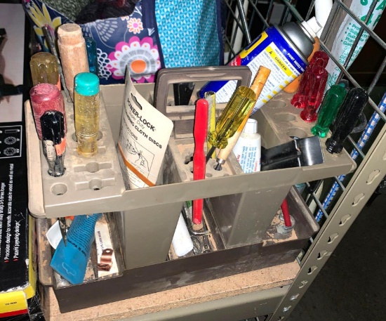 Tool Caddy with Tools and Supplies