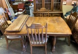 Dining Room Table with 4 Chairs and 2 Leaves
