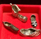 4 Sterling Silver Shoe Charms