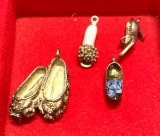 4 Sterling Silver Shoe Charms