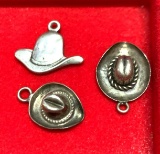 3 Sterling Silver Hat Charms
