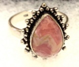Rhodochrosite ring Size 9
