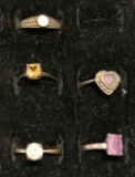 5 Sterling Silver Gemstone Rings