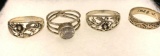 4 Sterling Silver Rings