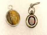 2 Sterling Silver Gemstone Pendants