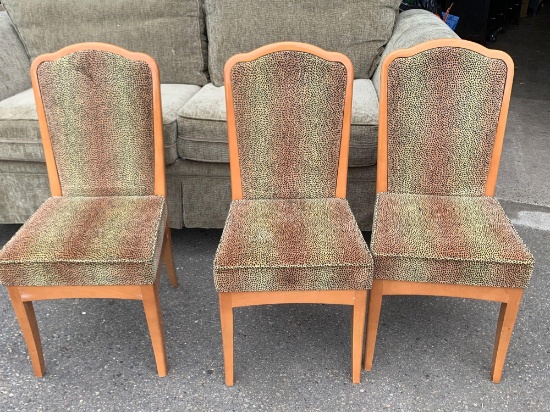 Three Dining Room Chairs - Cheetah Print