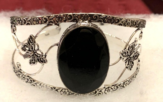 Black Onyx Bangle Bracelet