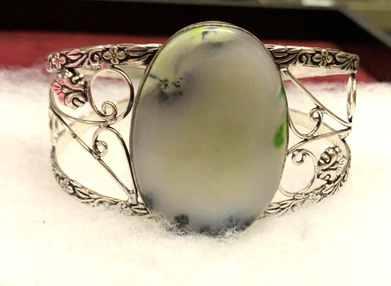 Dendrite Opal Bangle Bracelet
