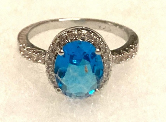 Light Blue Topaz Ring Size 8