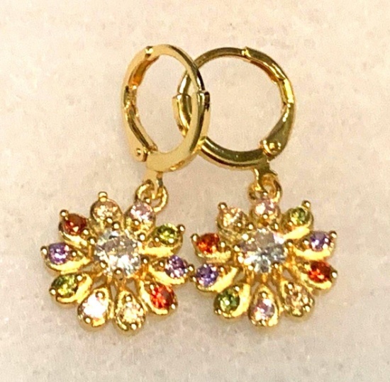 Mystical Topaz Hollow Windmill Earrings