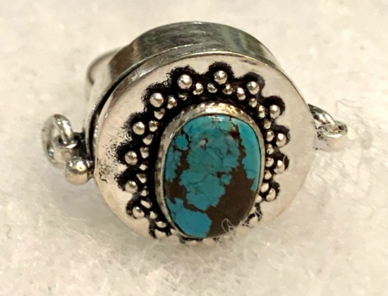 Turquoise Poison Ring Size 8.5