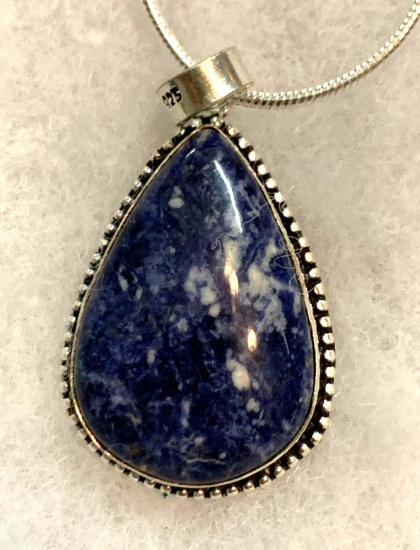 Sodalite 2" Pendant and chain