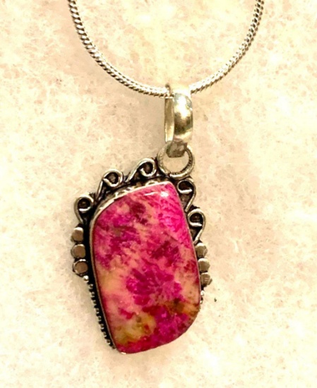 Fossil Coral 1.7" Pendant and Chain