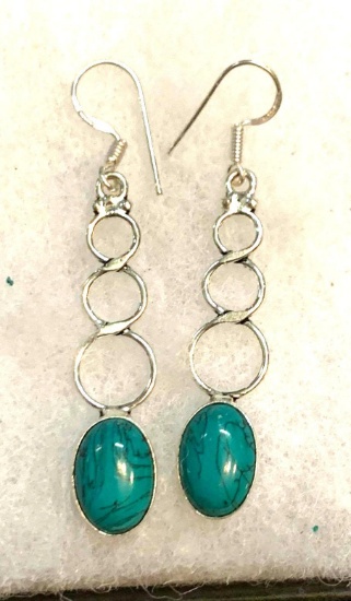 Turquoise 2.5" Hook Earrings