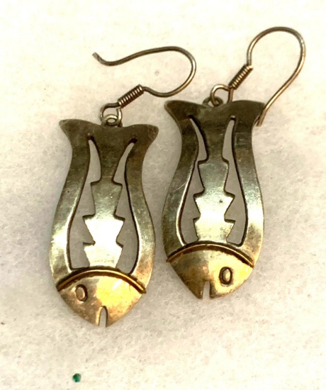Sterling Silver Fish Earrings