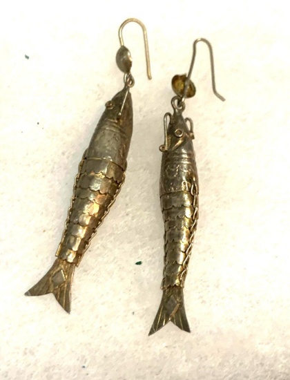 Sterling Silver Fish Earrings