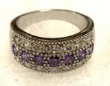 Purple Amethyst Band/ Ring Size 8