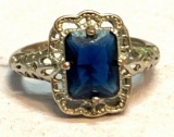 Sterling Silver Blue Sapphire Ring Size 5